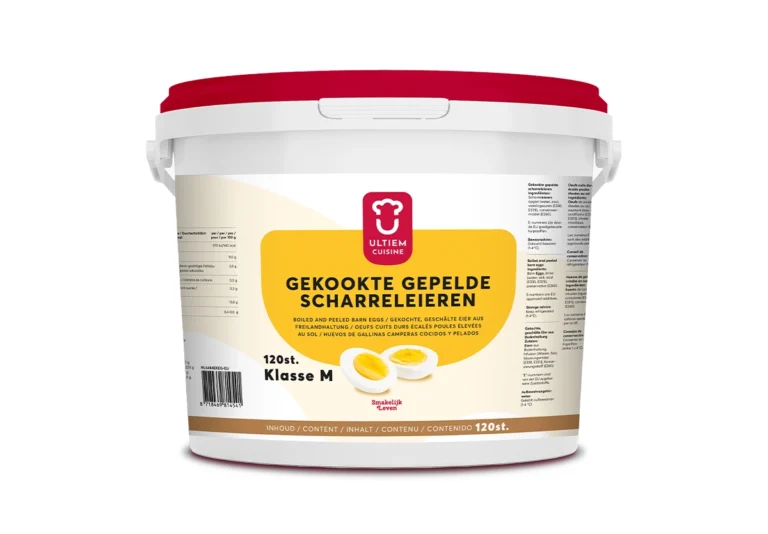 Gekookte gepelde scharreleieren klasse M x 120 stuks