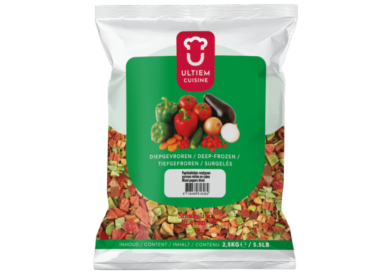 Paprikablokjes rood/groen 10 mm