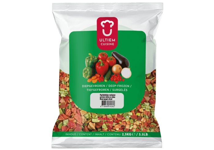 Paprikablokjes rood/groen 10 mm